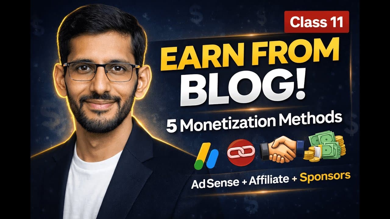 Blogging & SEO Class 11: Monetization Methods (Blog Income Models)